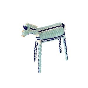Beaded Horse Figure Sculpture South Africa Art 6" x 6" Blue Animal Long Legs
